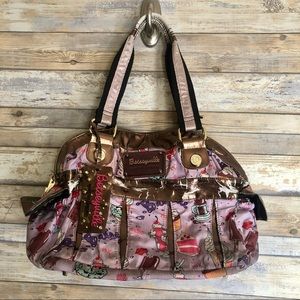 Betseyville by Betsey Johnson Handbag Purse Purple Ice Cream Dessert Cake Print